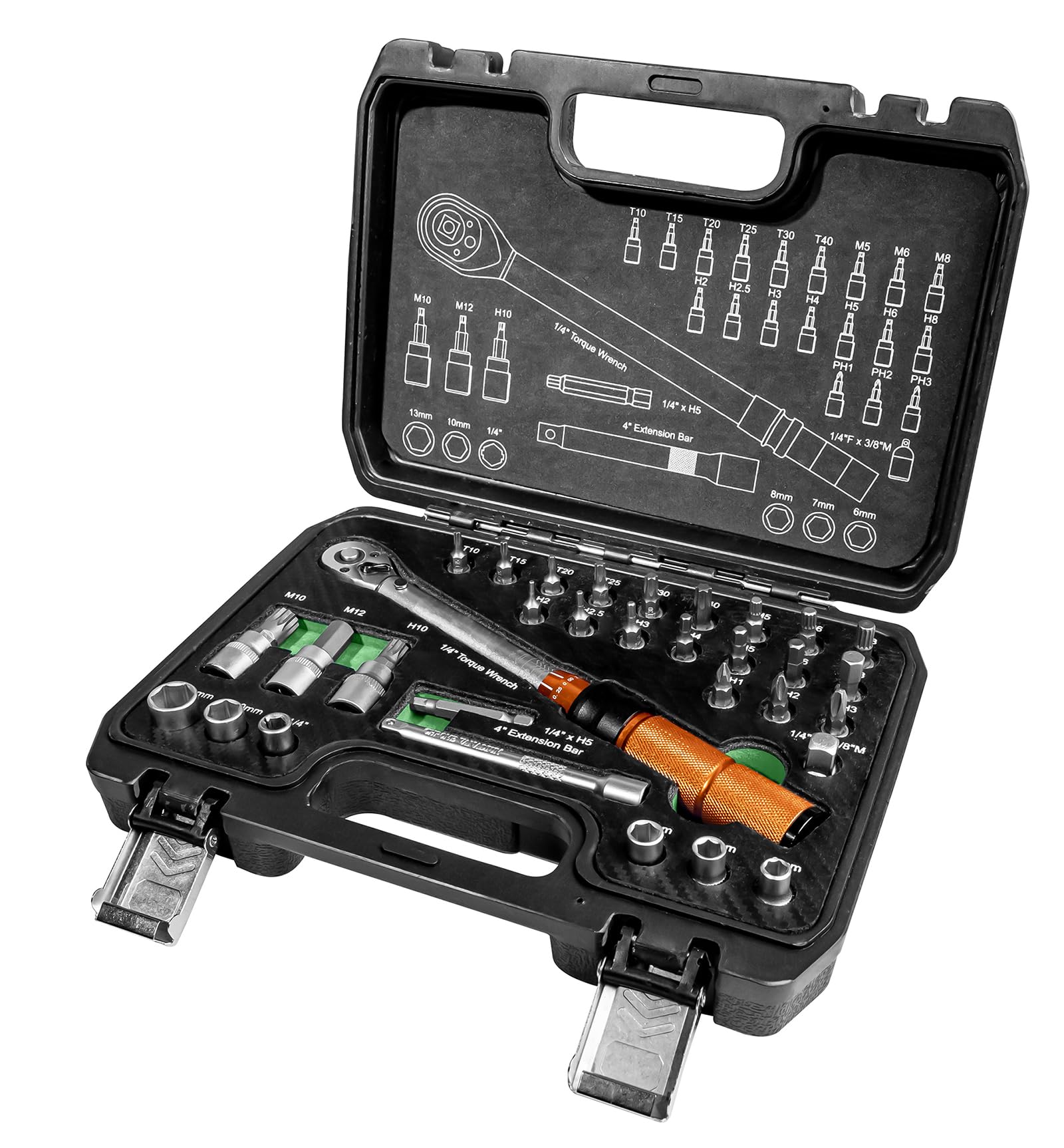 Brüder Mannesmann Zestaw kluczy dynamometrycznych 1/4", 32-częściowy | M18315