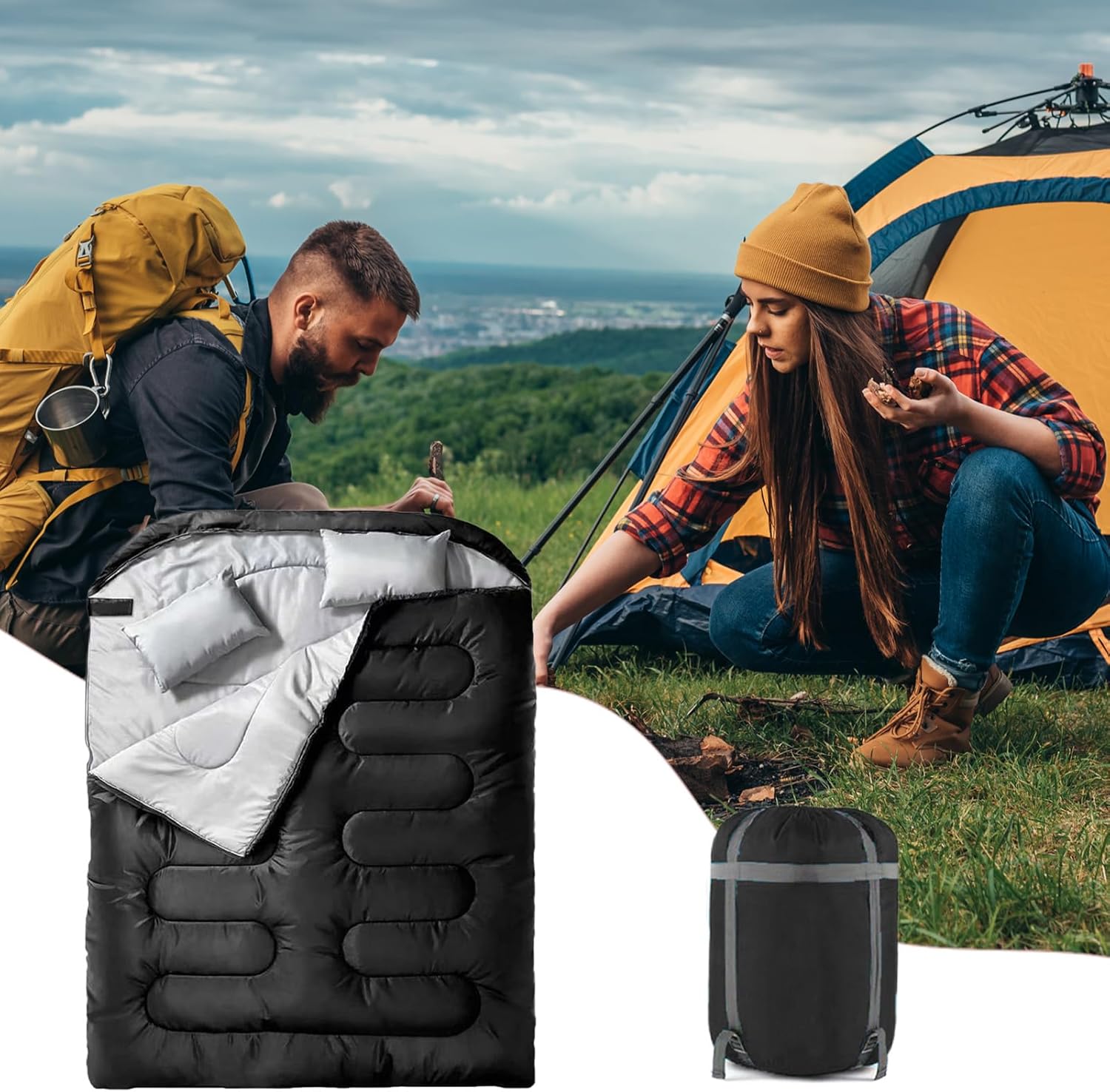 スリーピングマット用収納バッグ 2個セット Life Ideas スリーピング