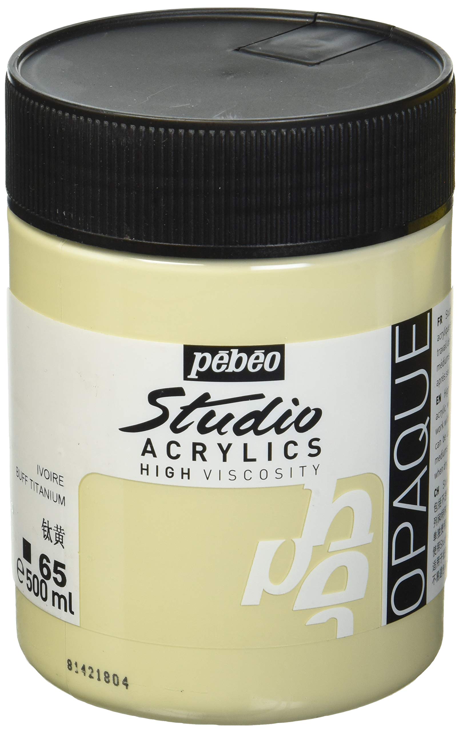 Pebeo Studio Acrylics HV 500 ml Buff Titanium, Jars