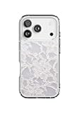 DistinctInk Hybrid Clear Case Compatible with MagSafe for iPhone 17 Pro- Elegant Floral Lace Pattern Design