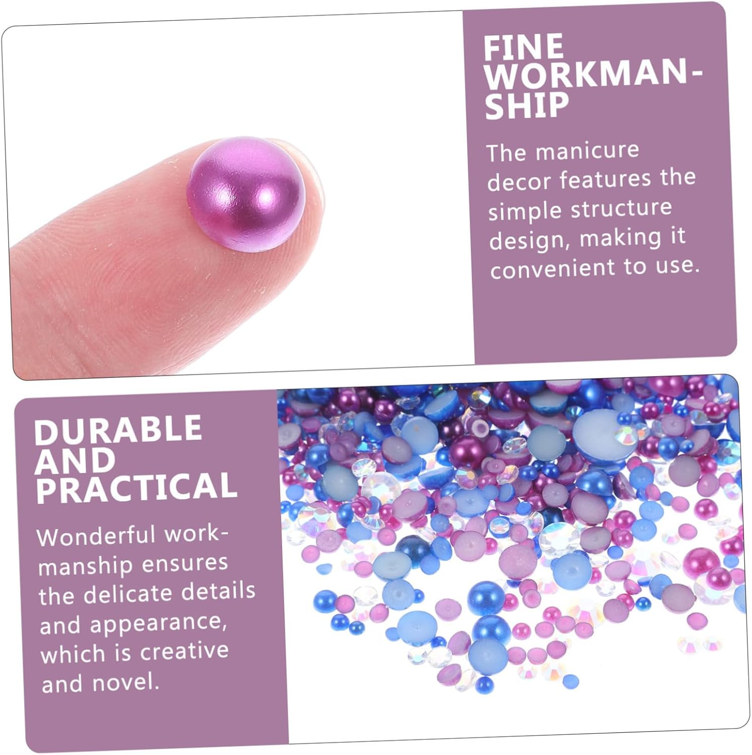 3pcs Multi-Function Nail Charms Delicate Nail Art Decors for Home Salon Use Wear-Resistant Accessories for Professional DIY Designs Variety Pack