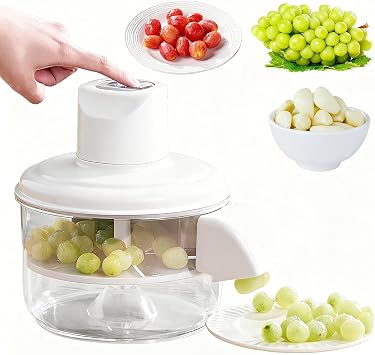Electric Grape Peeling Machine Rechargeable High-Speed Fruit Skin Remover Effortless Peeling for Grapes, Cherry Tomatoes Time-Saving Tool for Home & Commercial Kitchens White B