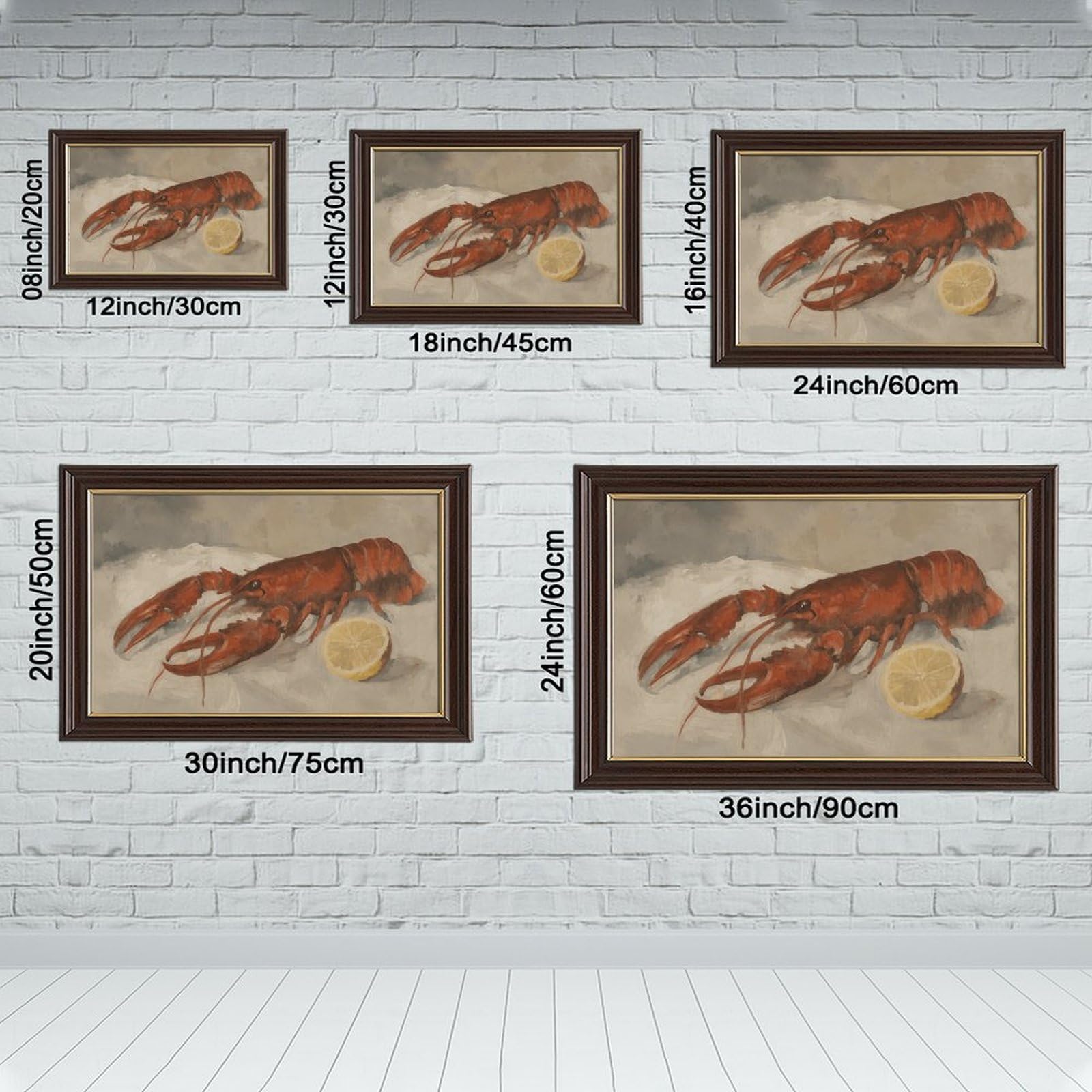 AYINUER Poster su tela con aragosta rossa natura morta per camera da letto