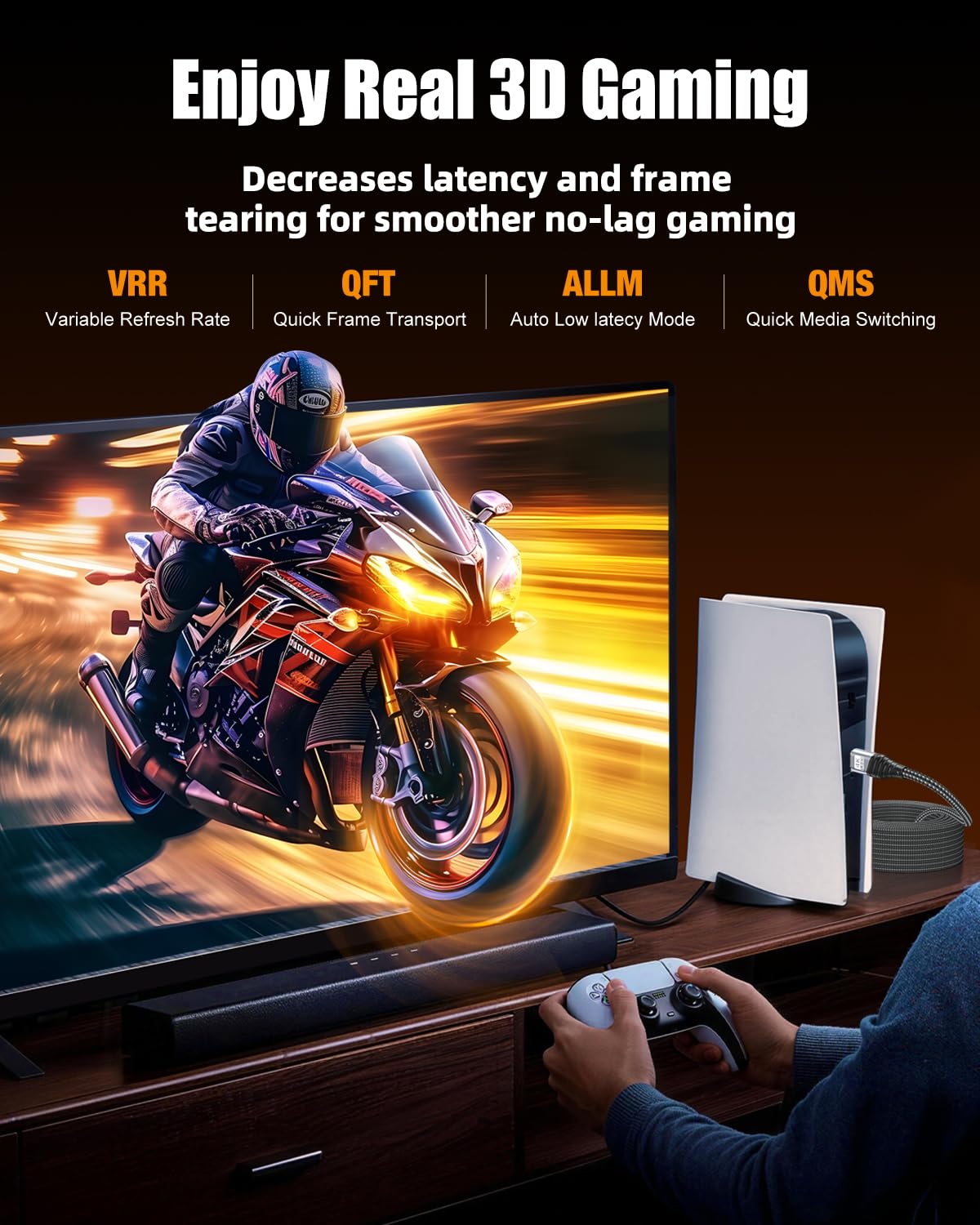 Cavo HDMI 2.0 20M, 4K Cavo HDMI Nylon Intrecciato e Connettori Dorati 18Gbps 4K@60Hz 1080P eARC HDCP 2.2 DTS:X Compatibile per HDTV, PS5/4/3, Xbox Series X/S, Monitor Mehr