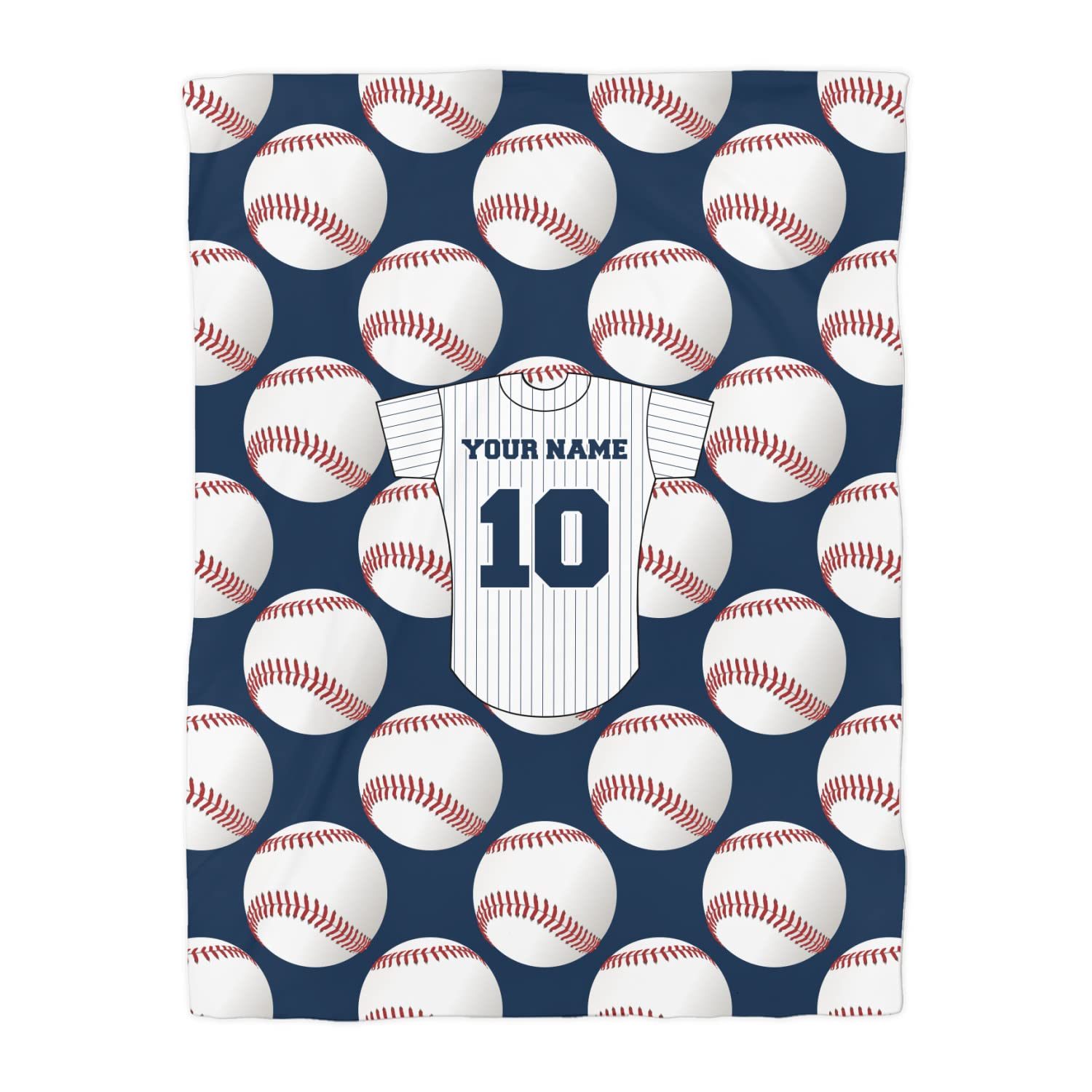 RNK Shops Personalized Baseball Jersey Duvet Cover - Twin