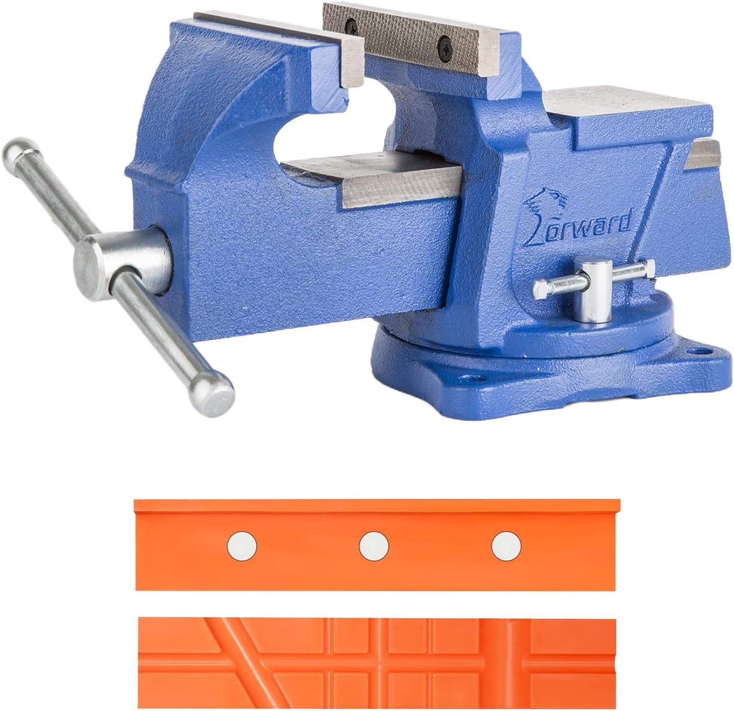 Forward 0804 4-Inch Bench Vise with Swivel Base and Anvil (4") & Forward Soft Vise Jaws 6" Magnetic Multi-Purpose Jaw Pads Cover
