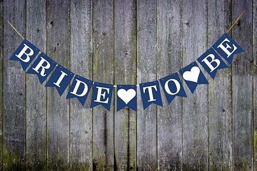 Miniatura 5 de KUNGOON Cartel de la novia en azul marino y blanco, divertidas decoraciones de despedida de soltera para despedida de soltera y despedida de soltera.