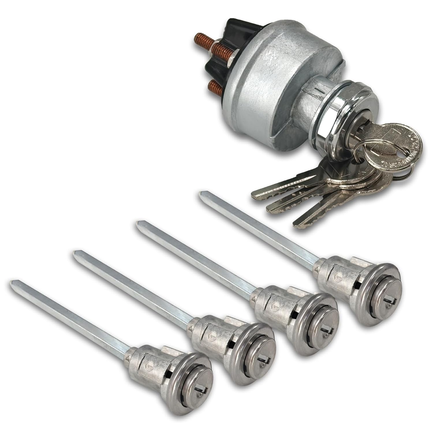 Ignition Switch Assembly Kit with 4 Door Lock Cylinder & 4 Key Compatible with Peterbilt 379 377 359 378 349 385 362 Truck Replace# 23-08598, 23-09994C268, 30GN15 34RC156