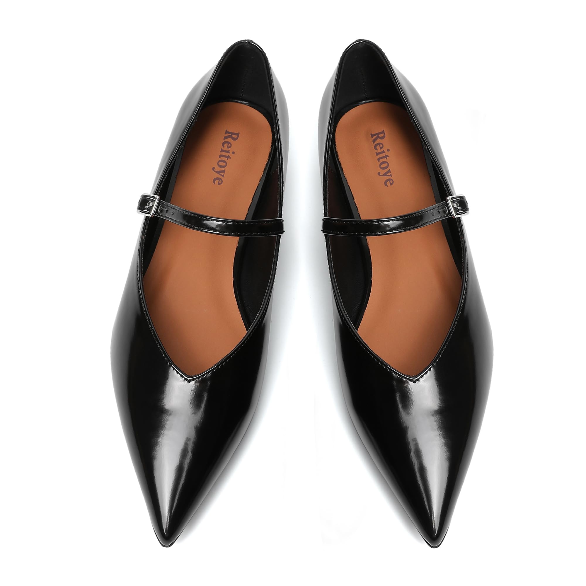 Reitoye Flats for Womens Closed Pointed Toe Ballet Flats Dressy Work Flats | Sexy Slip-On Flats,Comfortable Low Heel Casual Flat,Cushioned Insole,Non-slip Sole,All-day Comfort,Bridal Office Dress Shoes
