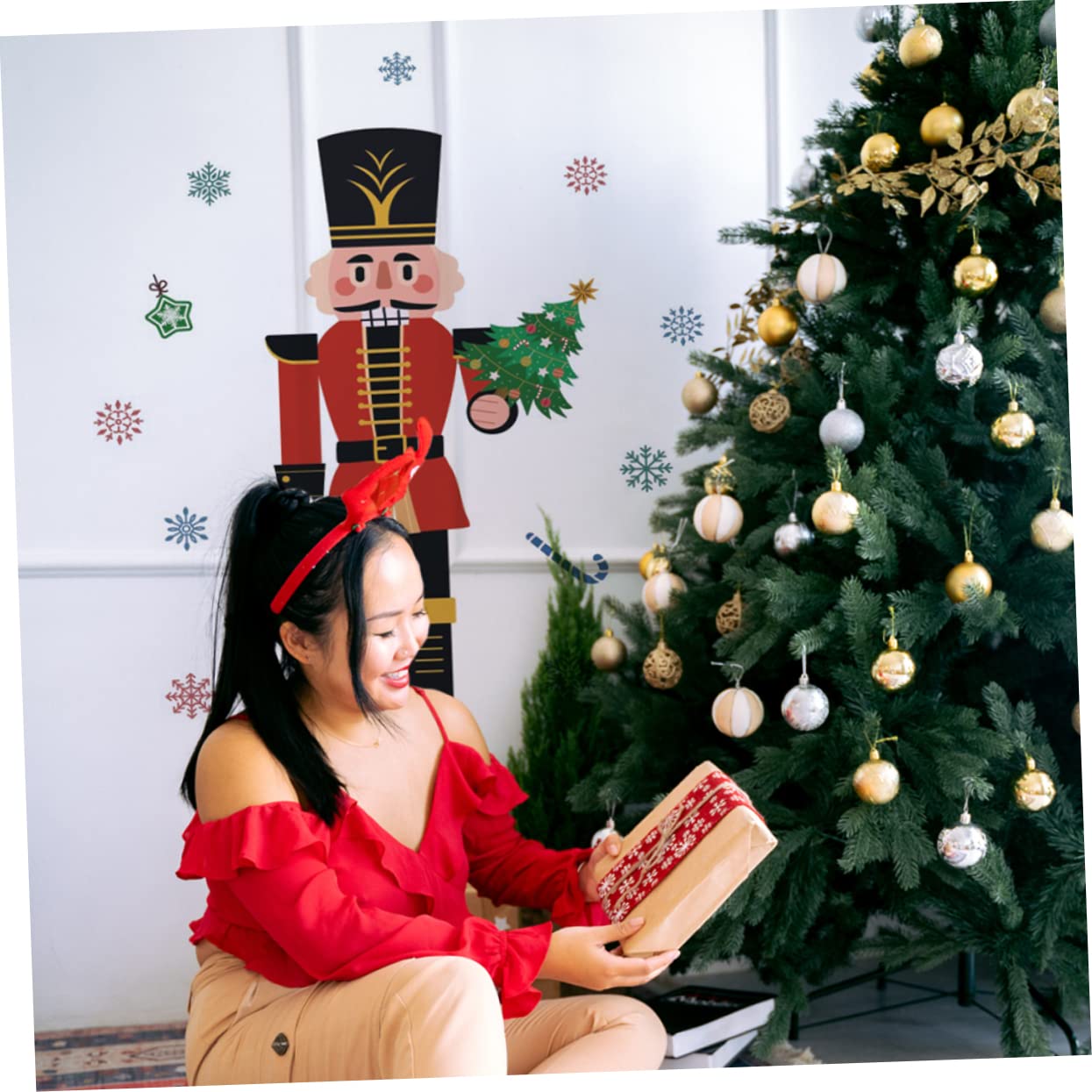 Zerodeko 5stücke Weihnachtlicher Fensteraufkleber Mit Nutcracker-design Selbstklebend Und Abnehmbar Für Dekoration Von Türen Und Wänden Für Festliche Ihrem Zuhause Oder Geschäft