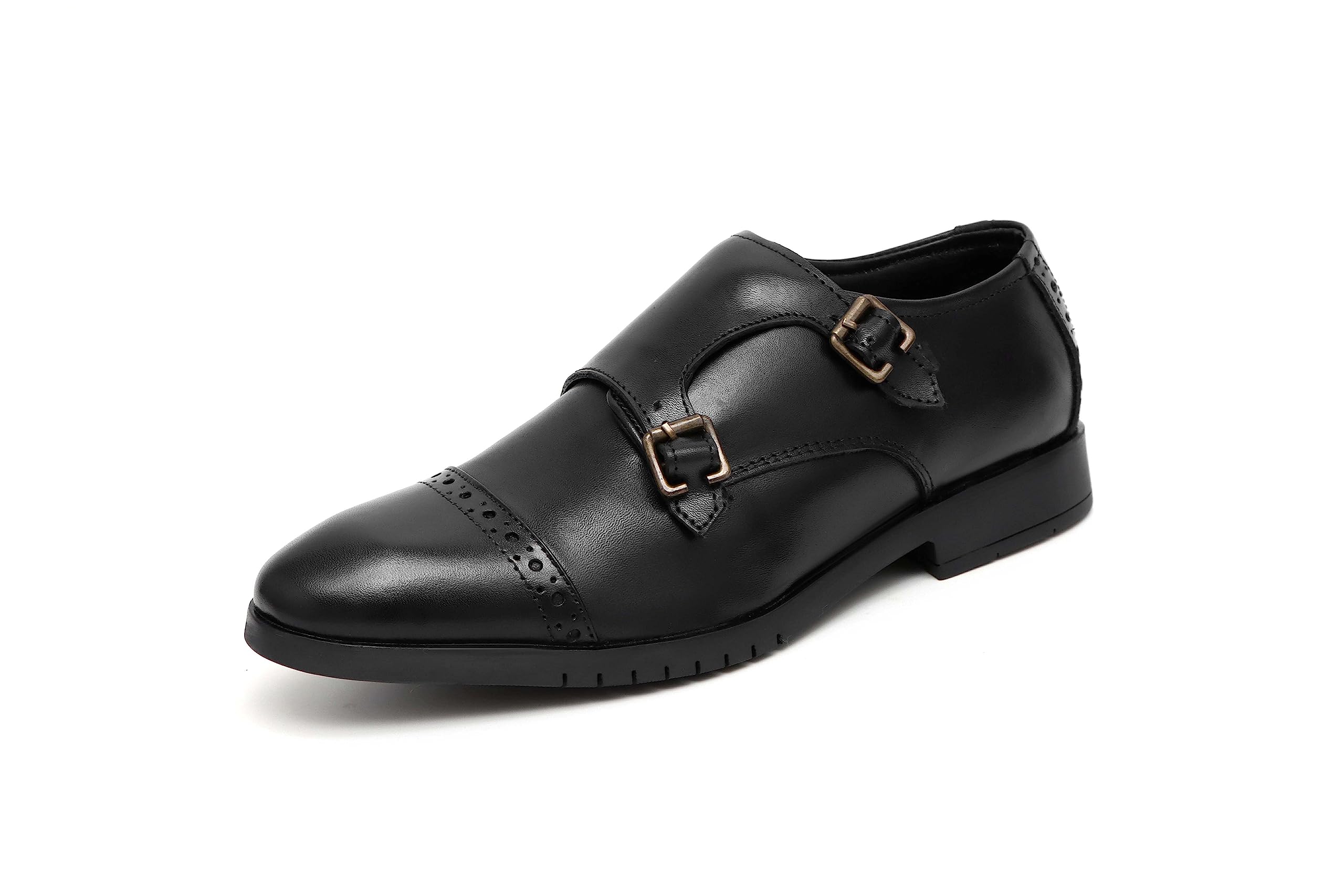 CLASSIC KICKS Black Real Leather Monk Duoble Buckle Shoes for Men UK 10 (B0CBBV2C59) Amazon Price History, Amazon Price Tracker