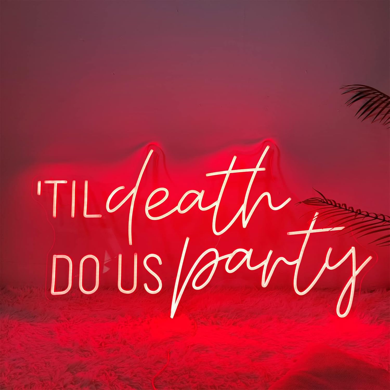 Til Death Do Us Part Neon Sign for Wall Decor,Led Signs,Til Death Decoration Neon Lights for Party Family Wall Decor Cute Neon Signs Engagement Birthday Wedding Party,SIGNVIA,Size:51 * 28.7cm