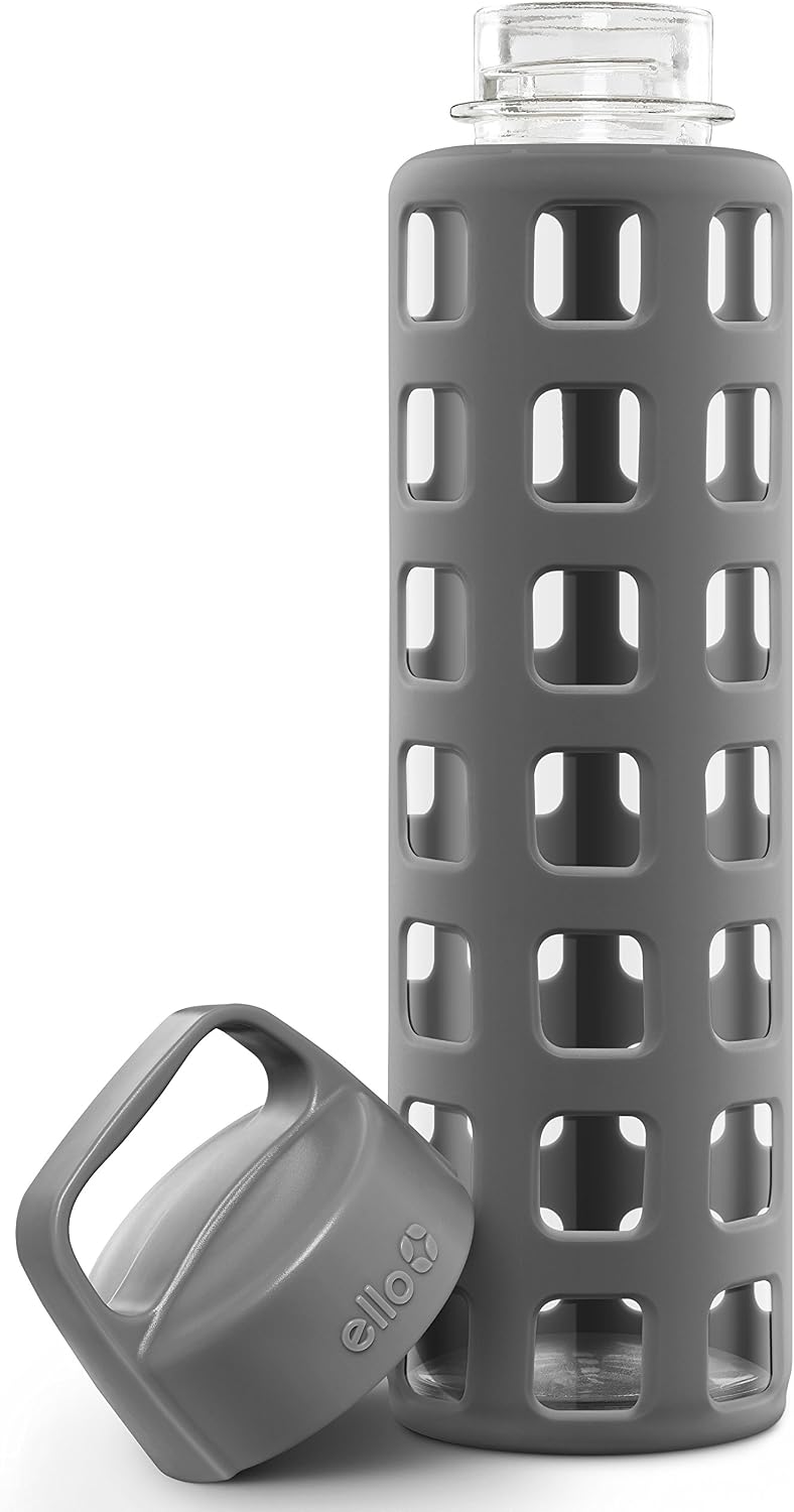 Ello Pure Glass Water Bottle with Silicone Sleeve