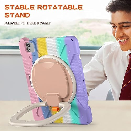 Vista 10 de Funda para iPad (A16) de 11 pulgadas 2025, Aslo para iPad 10 de 10.9 pulgadas 2022, funda resistente a prueba de golpes, soporte giratorio, soporte