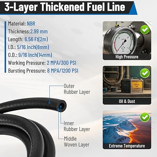 Miniatura 20 de CarBole Bomba de combustible en línea de baja presión de 12 V, 2-3.5 PSI, bomba eléctrica universal de gasolina diésel para carburadores