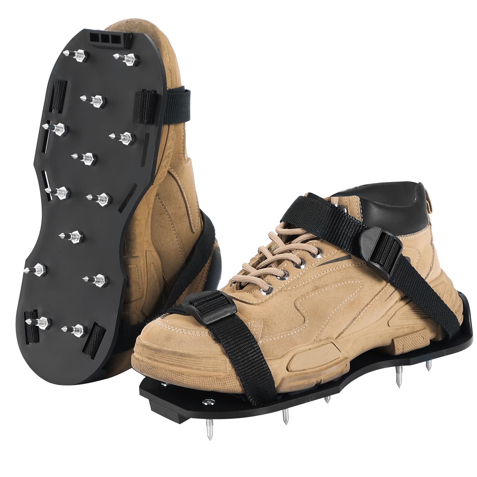Photo 1 of ***MISSING SPIKES***weyleity Gunite Spiked Shoes | Epoxy Floor Spiked Shoes with 1.1''/28mm Short Spikes, 1 Pair Epoxy Shoes for Epoxy Flooring Coating, Self-Leveling Floors, Overlays