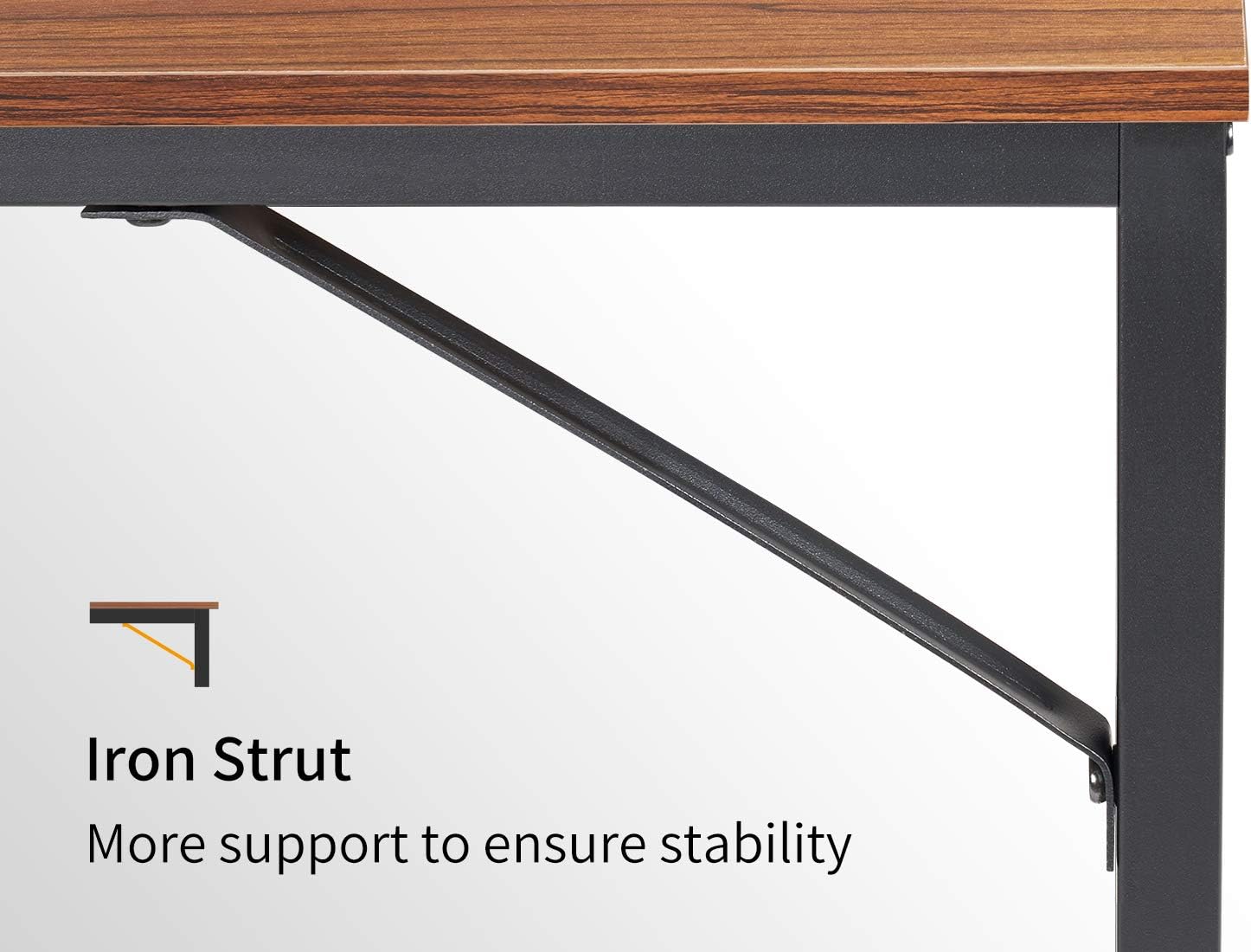 CubiCubi Computer Home Office Desk, 47 Inch Small Desk Study Writing Table with Storage Shelves, Modern Simple PC Desk with Splice Board, Walnut/Black