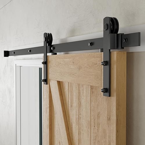 CCJH 6.6FT Heavy Duty Sturdy Sliding Barn Door Hardware Kit