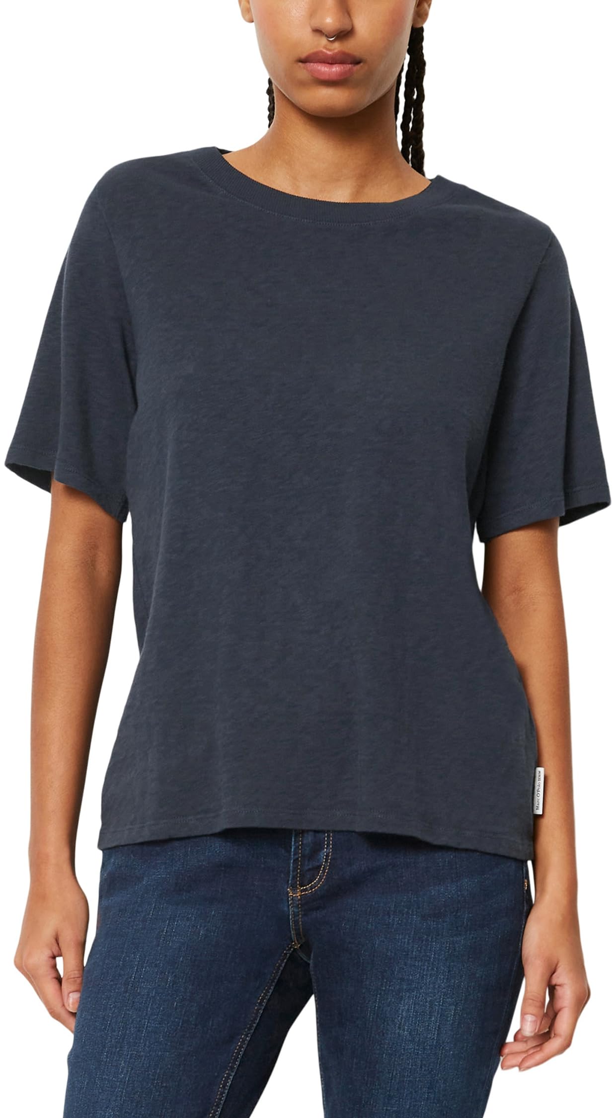 Marc O'Polo Denim Damen T-Shirt aus Bio-Baumwolle mit Rundhalsausschnitt