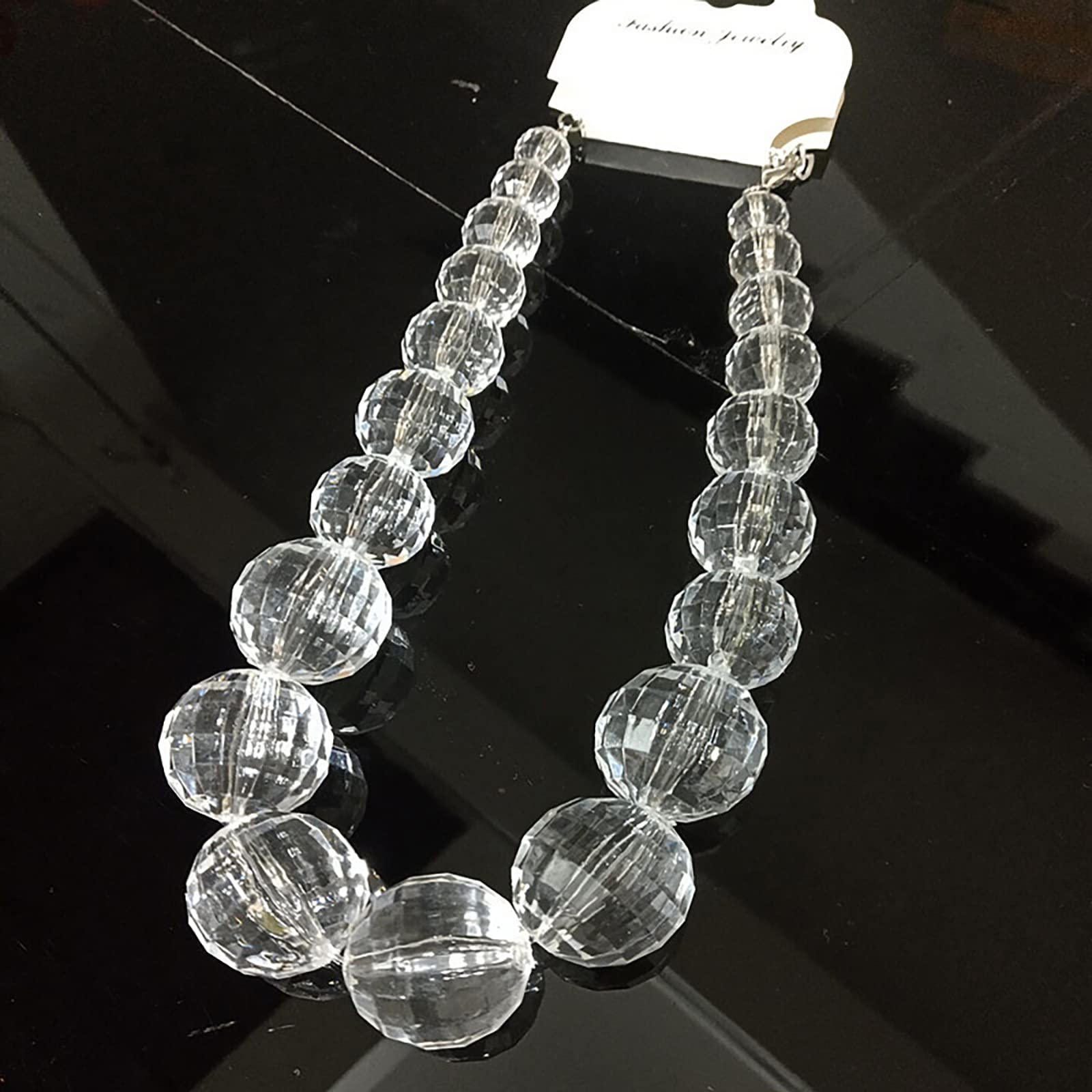 ESNY Collares para Mujer Collar Collar Declaración Chunky Joyería De Moda Regalos Acrílico Bola De Cristal Bola De Cristal Exagerado Accesorio Corto Collar Transparent