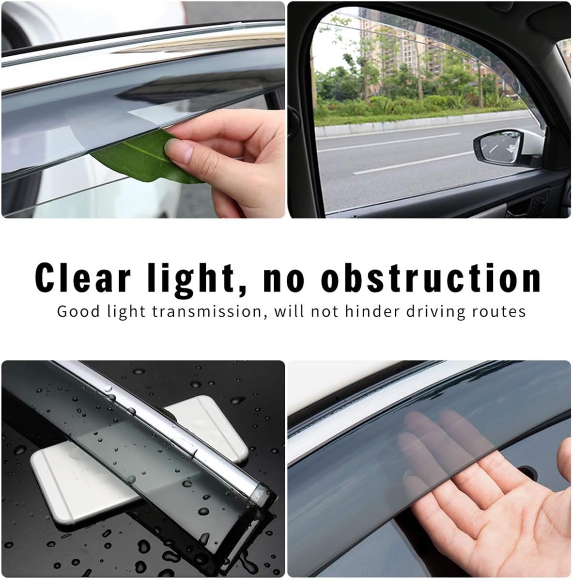 Side Window Deflectors for S Uzuki Vitara 2016-2019 Car Window Visor Sun Rain Smoke Vent Shade Tape-On Outside Visors