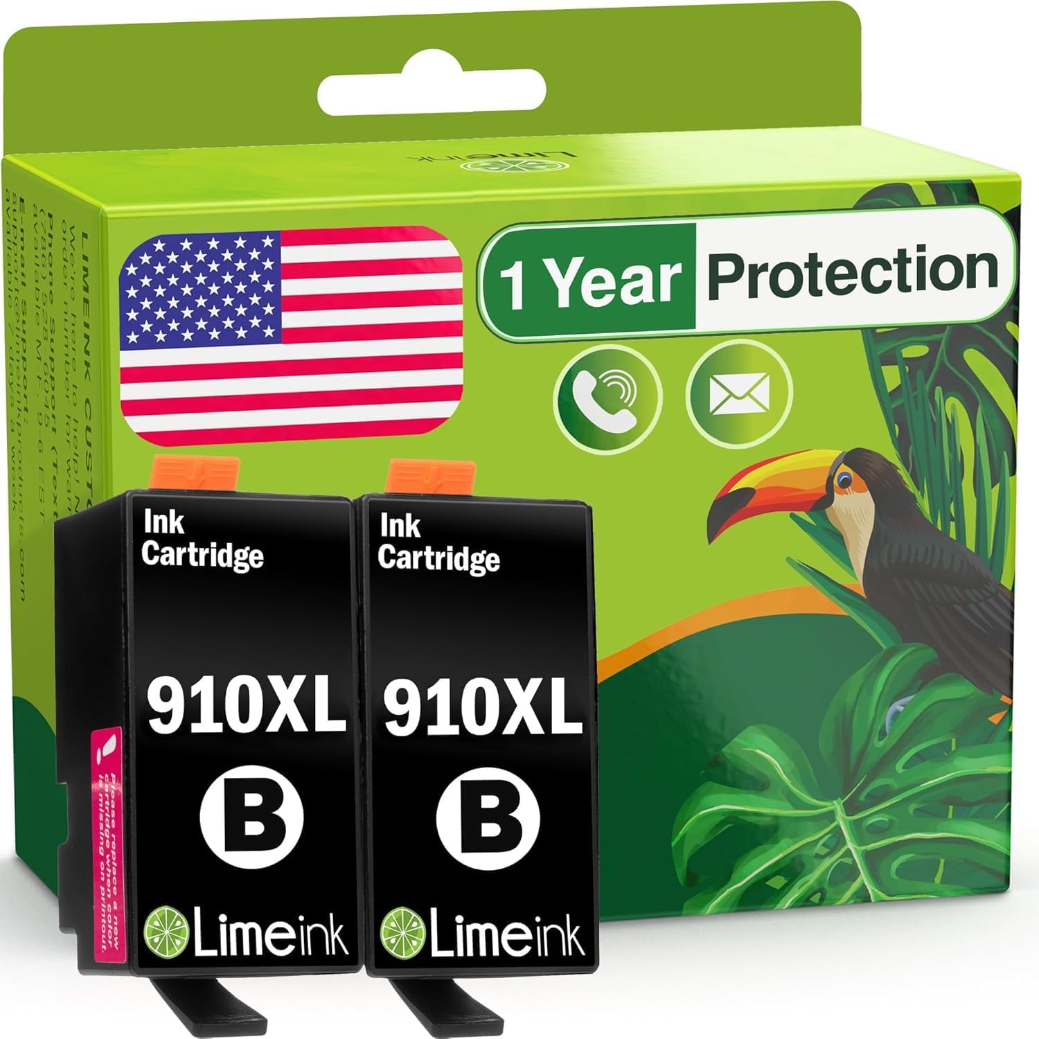 Limeink Compatible Ink Cartridges Replacement for HP 910 XL Ink Cartridges 910XL for HP Officejet Pro 8025 8022 8020 8028 8025 8035 8030 Printers - 2 Black