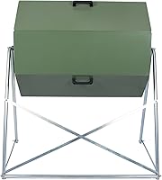 Vista 5 de Jora Composter JK 270 - Vaso de compostaje de doble cámara para exteriores, 70 galones, construcción de acero galvanizado