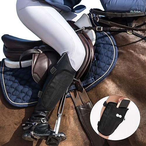 Miniatura 4 de Paquete de 2 fundas para teléfono celular para pantorrillaspiernas, soporte antideslizante para teléfono inteligente con correa ajustable para