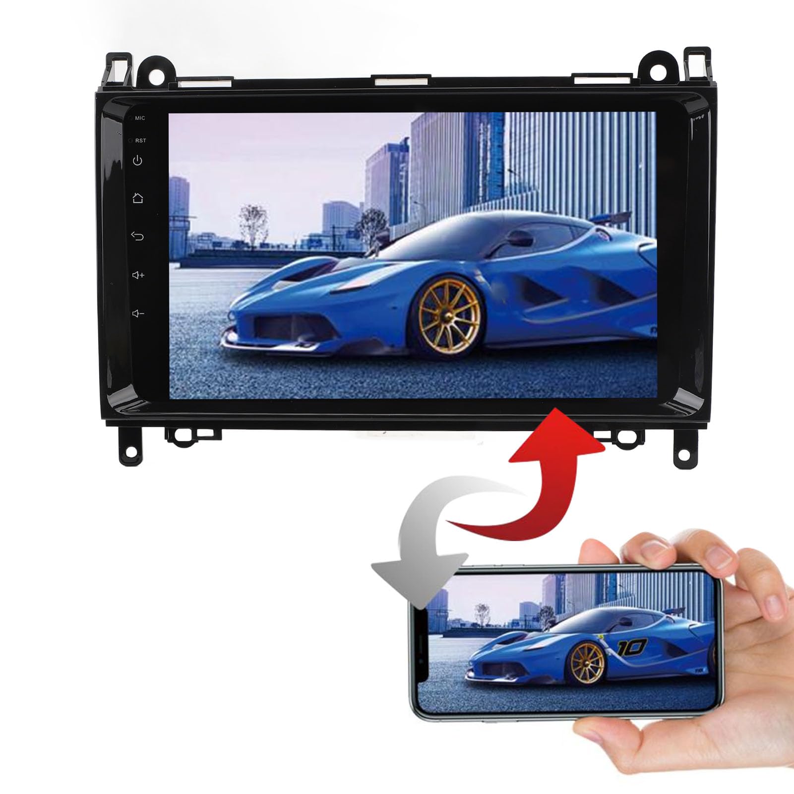 Nawigacja samochodowa stereo z systemem Android 12, 9-calowy ekran dotykowy, kompatybilna z Viano Vito Sprinter klasy B W245, B150, B160, B170, 2 GB, 32 GB ROM, WiFi Bluetooth
