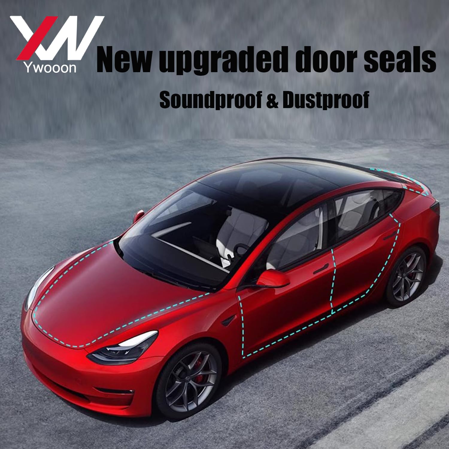 Kit De Joint De Porte pour Tesla Model 3, Fenêtre de porte Sanoproproprow Bruit Isolation Scellant, Carreau de Câble Météo de La Voiture Bénévrage du Câble pour Model 3