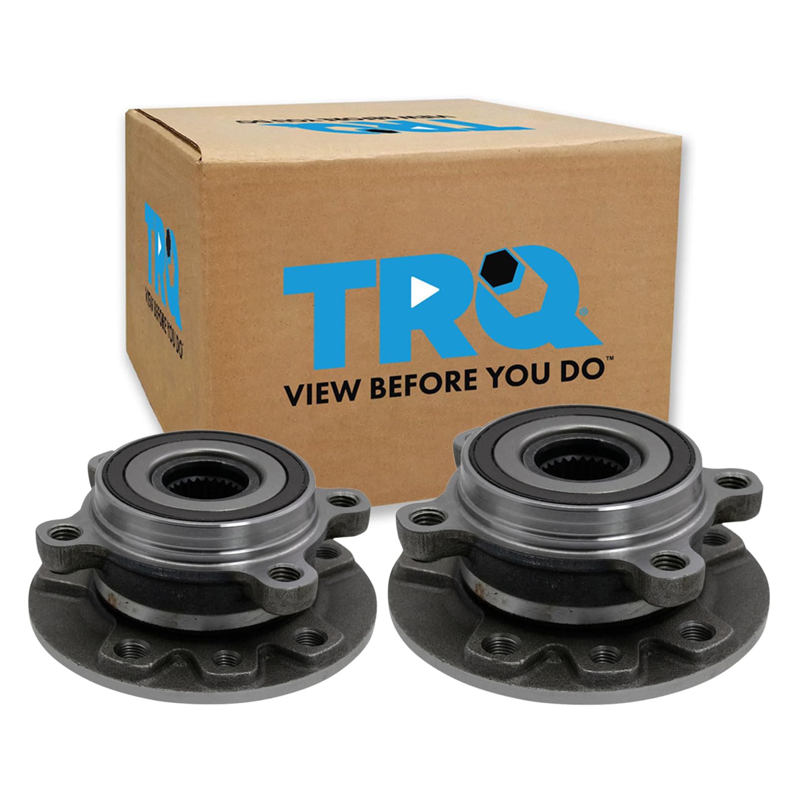 TRQ Left and Right Wheel Bearing &amp; Hub Assembly Set with ABS Sensor 2 Piece