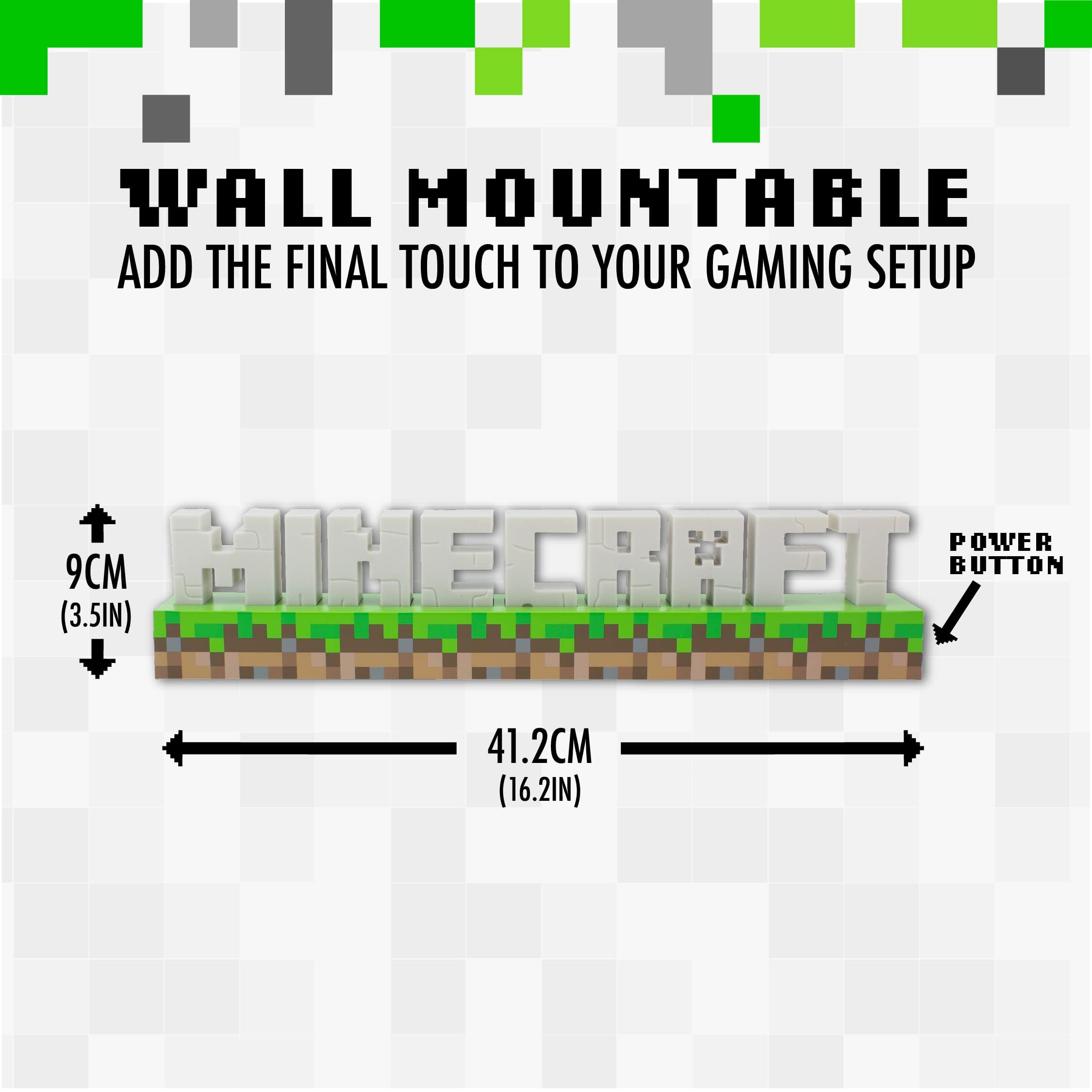 Logo Lumineux Minecraft – Lampe/cadre Art Mural, Fait Main, France, 2023