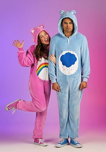 Miniatura 4 de Care Bear Grumpy Bear Hooded Jumpsuit Costume for Adults with Makeup Kit Bundle Option