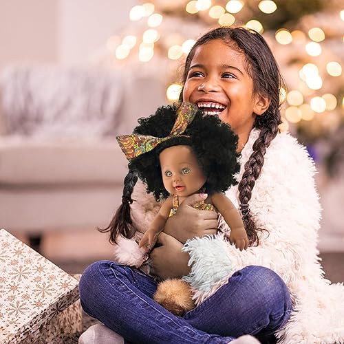 Miniatura 6 de Nice2you Paquete de 2 muñecas negras de 12 pulgadas, muñecas negras afroamericanas para niños pequeños de 1, 2, 3, 4, 5