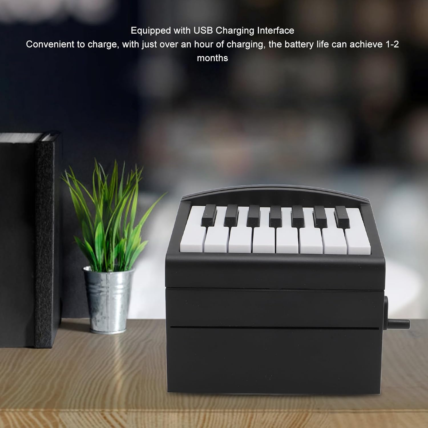 Pomya Playable Piano Desk Calendar 2024, USB Rechargeable Mini Piano Calendar with 52 Weekly Calendar Cards and Sheet Music, Volume Adjustable, Gift for Family and Friends (Black)