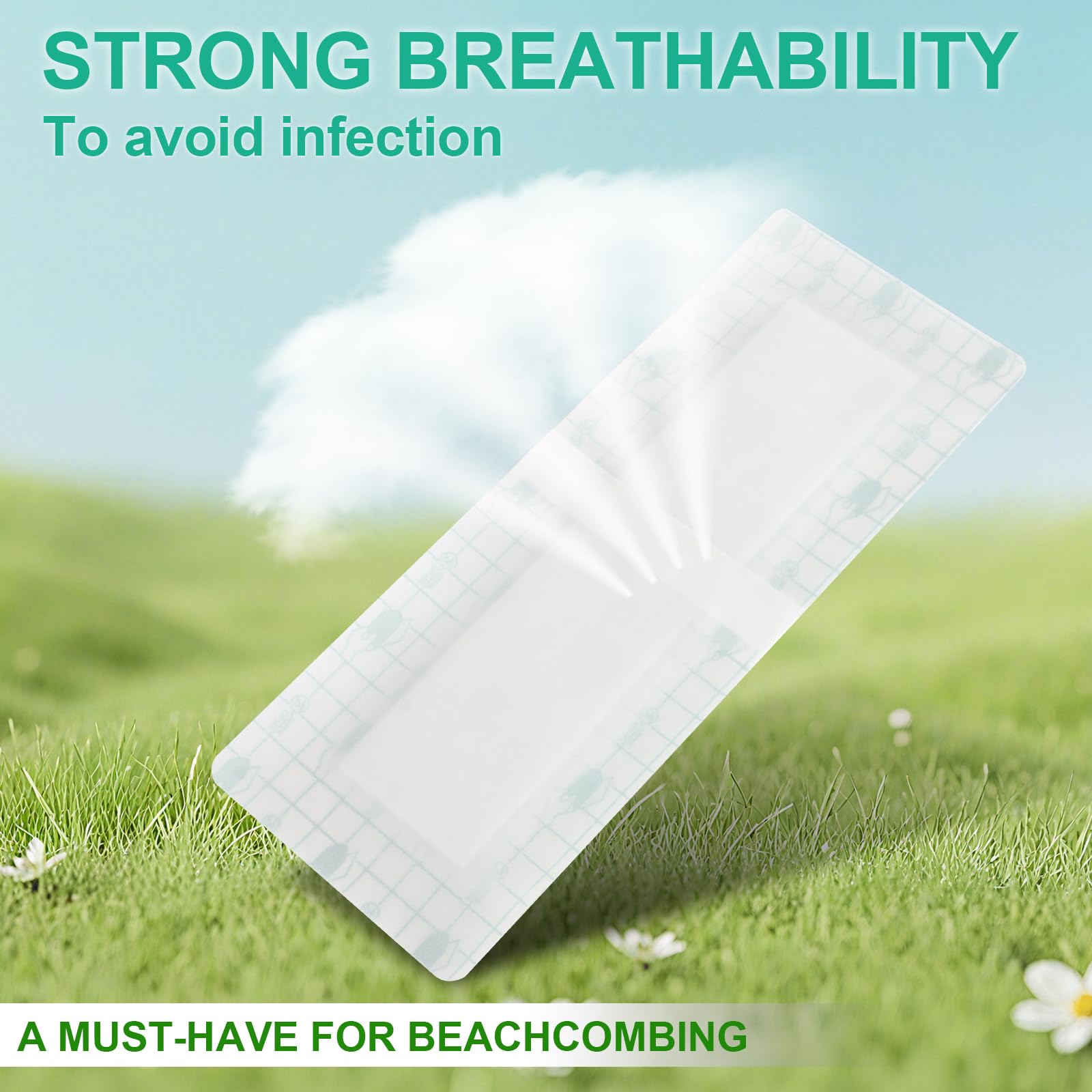 30 Unidades Apositos Adhesivos Grandes, Aposito Impermeable Transpirable, Parches Cicatrizantes PU, Vendaje Transparente Impermeable 10 x 25 cm, Adecuado para natación, ducha y protección de la piel