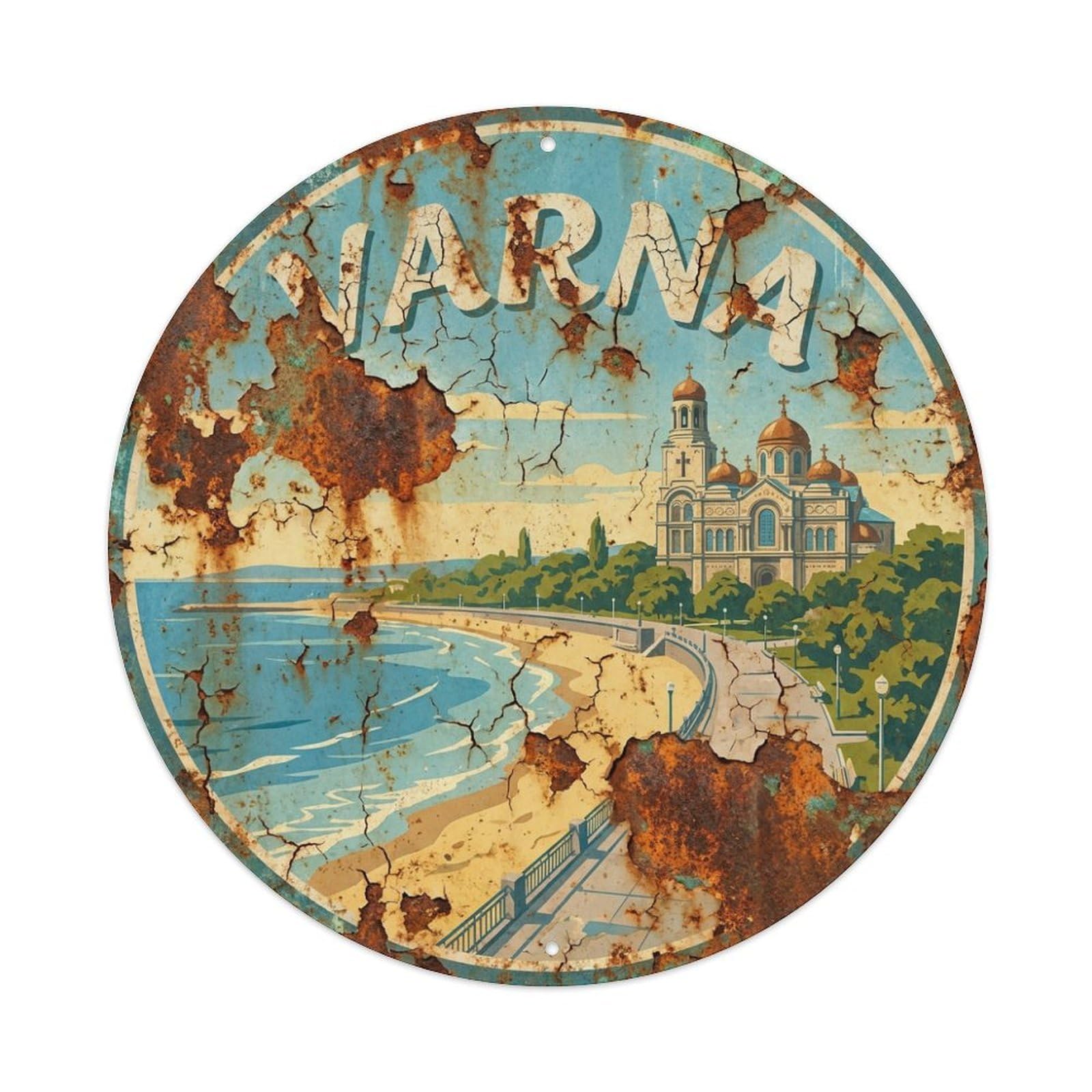 Retro Travel Bulgaria Varna Metal Tin Sign