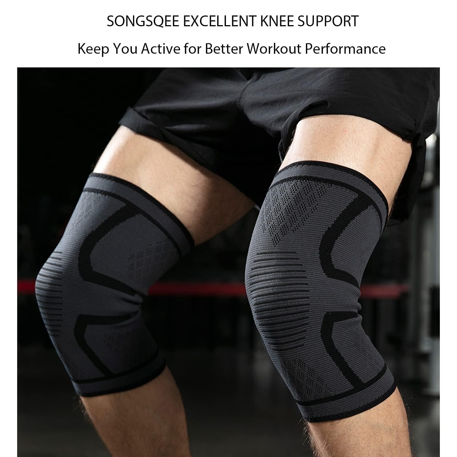 Ginocchiera Un Paio di Ginocchiere A Compressione for Supporto for Ginocchio for Uomini E Donne, Elastiche Supporto Ginocchio(Rot,S)