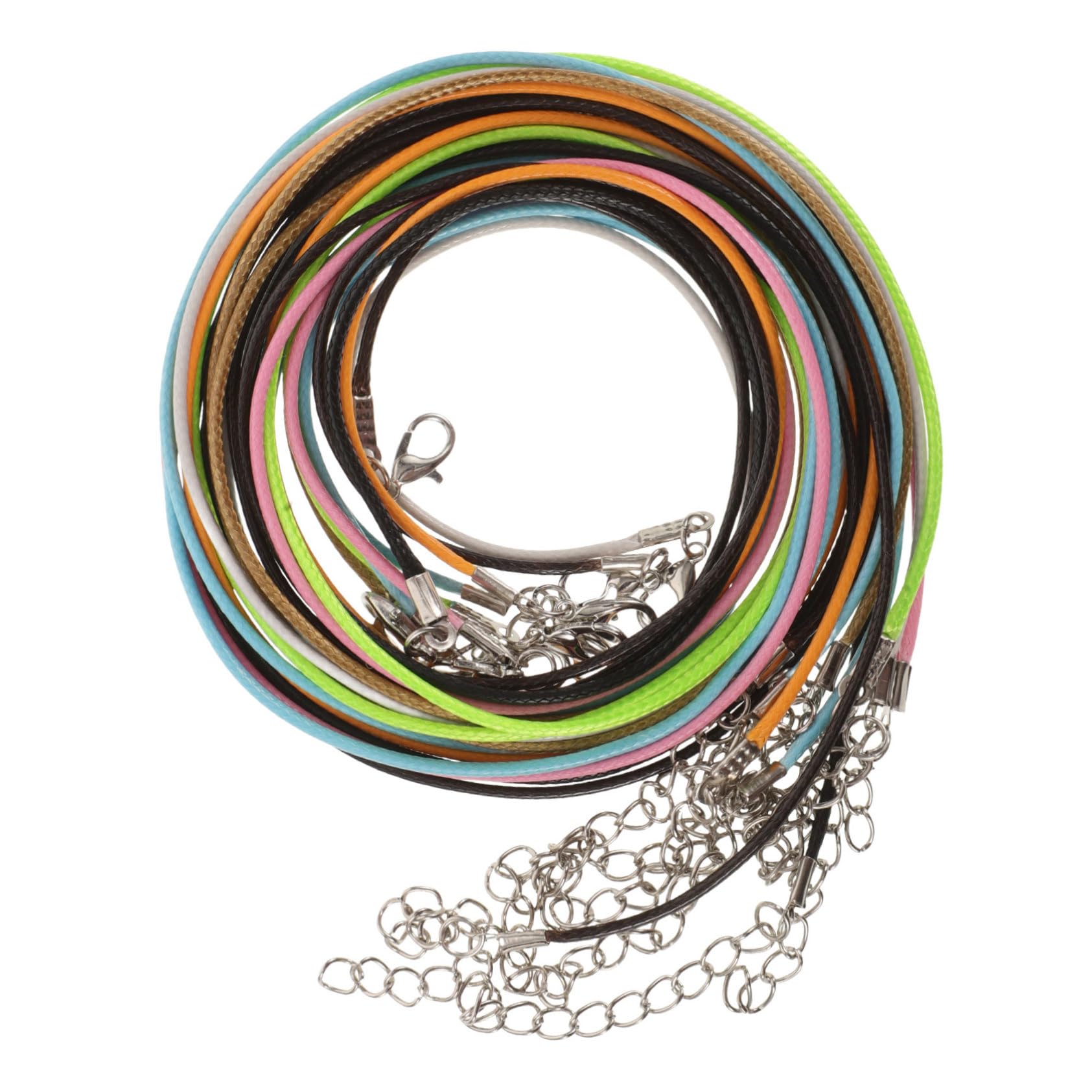 Gogogmee Jewelry Making Beads 10pcs 1.5mm Waxed Leather Necklace Cord with Clasp for Women Men