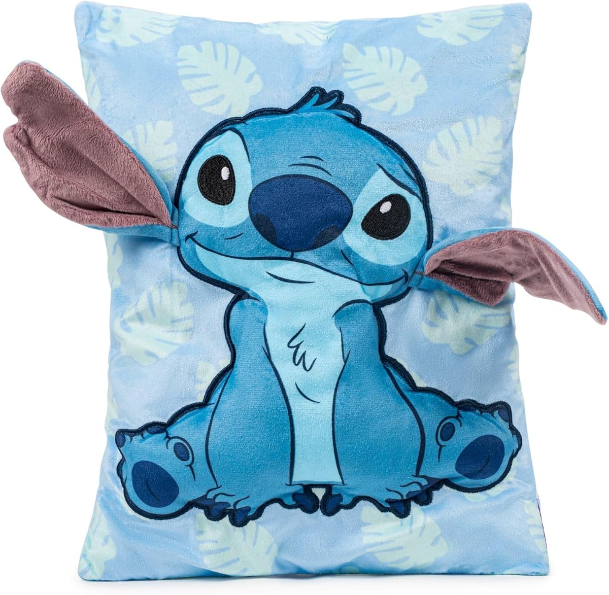 Jay Franco Disney Lilo and Stitch 3D Snuggle Pillow - Super Soft Blue Plush Pillow - Measures 15 Inches