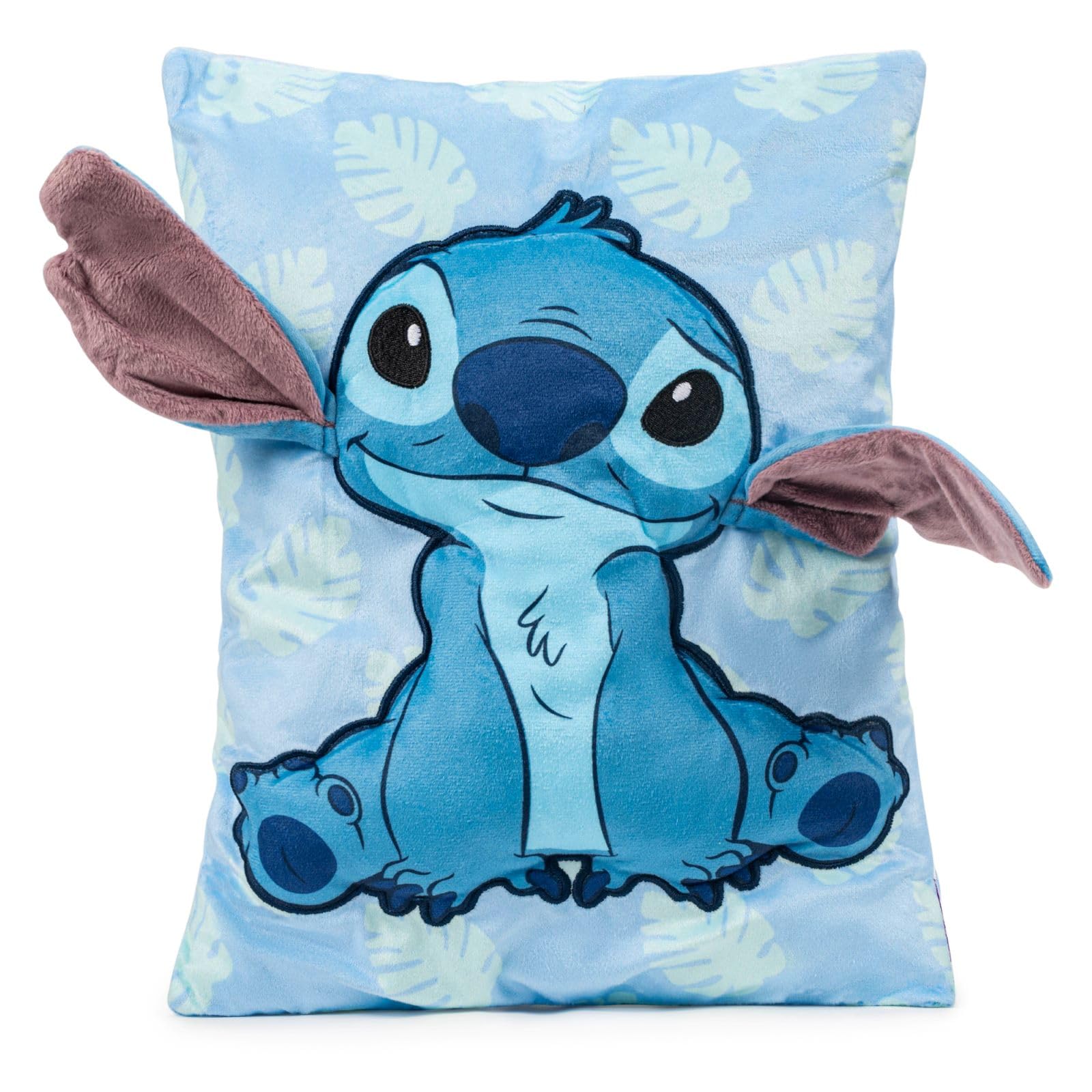 Jay Franco Disney Lilo and Stitch 3D Snuggle Pillow - Super Soft Blue Plush Pillow - Measures 15 Inches