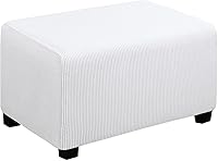 Vista 9 de Easy-Going Funda Elástica para Otomana Cuadrada, Taburete de Almacenamiento Plegable, Protector de Muebles, Funda Protectora Suave con Parte Azul