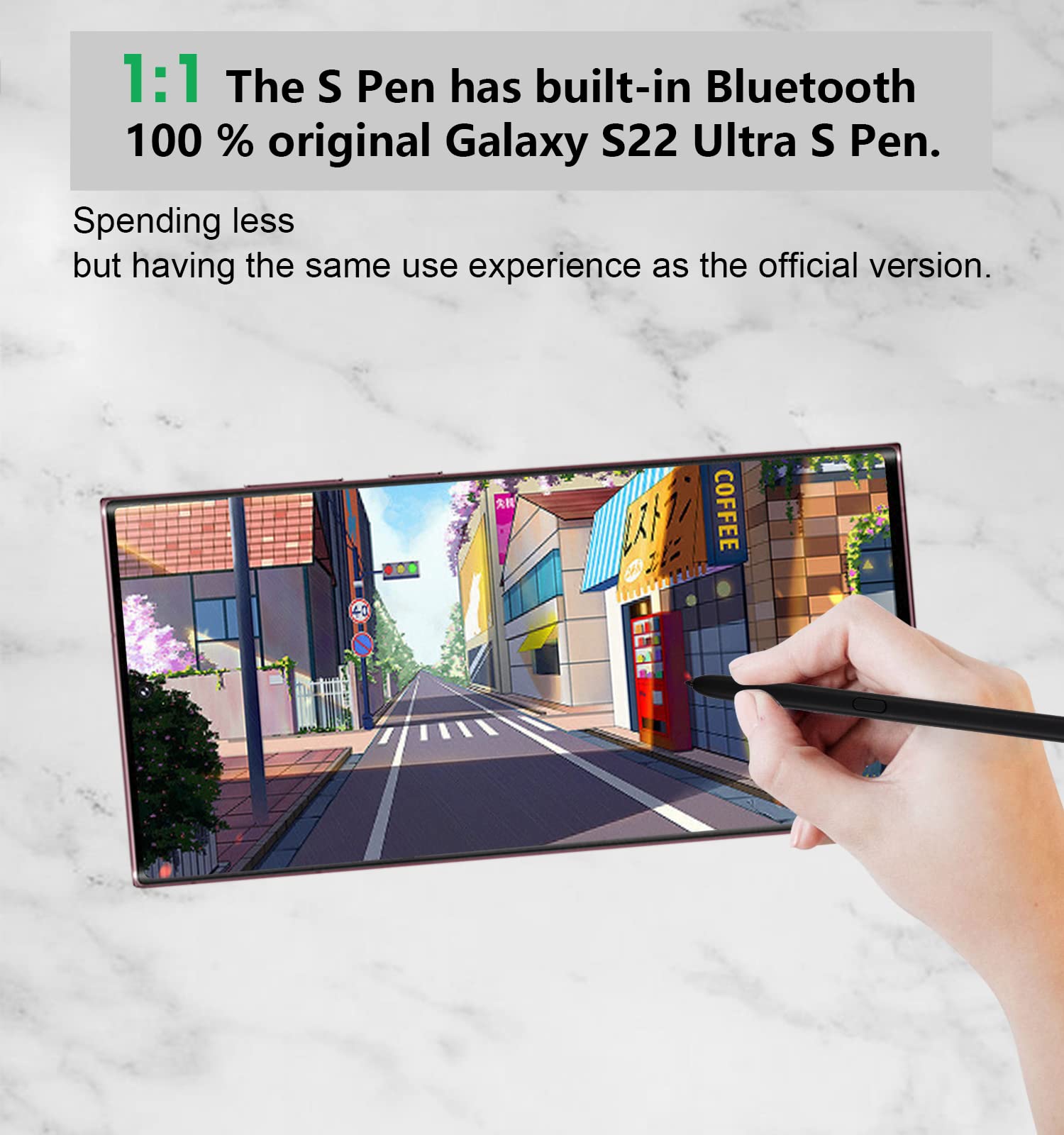[NUEVO] [Con Bluetooth] Duotipa S22 Ultra S Pen Reemplazo para Samsung Galaxy S22 Ultra 5G All Verison Stylus Pen + Puntas/Nibs (Black)
