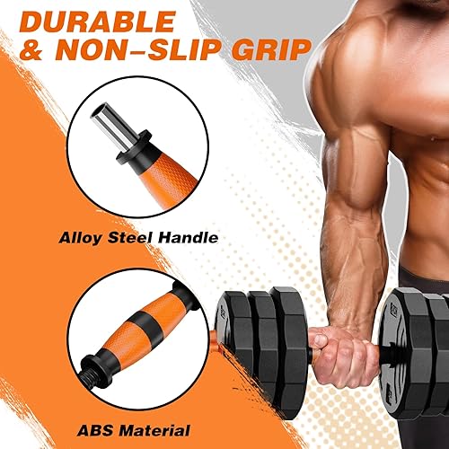 Miniatura 4 de TYRSEN Adjustable Weight Dumbbell Set, 4466lbs Free Wight Set with upgraded nut, Used as Barbell, Kettlebell, Fitness Exercise Equipment for Home