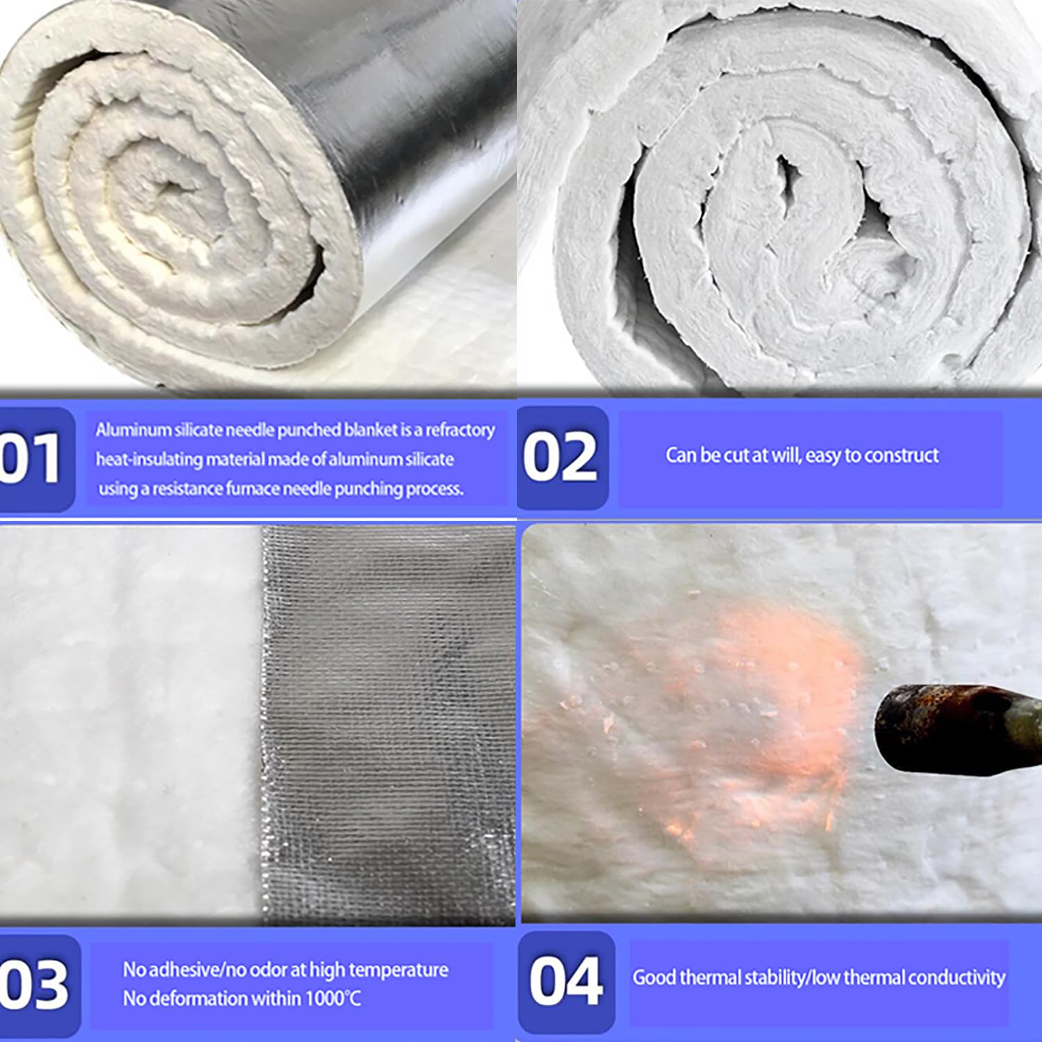 Manta Ignífuga De Fibra De Cerámica – 2 Mm De Grosor Para Altas Temperaturas (hasta 1260 °C)