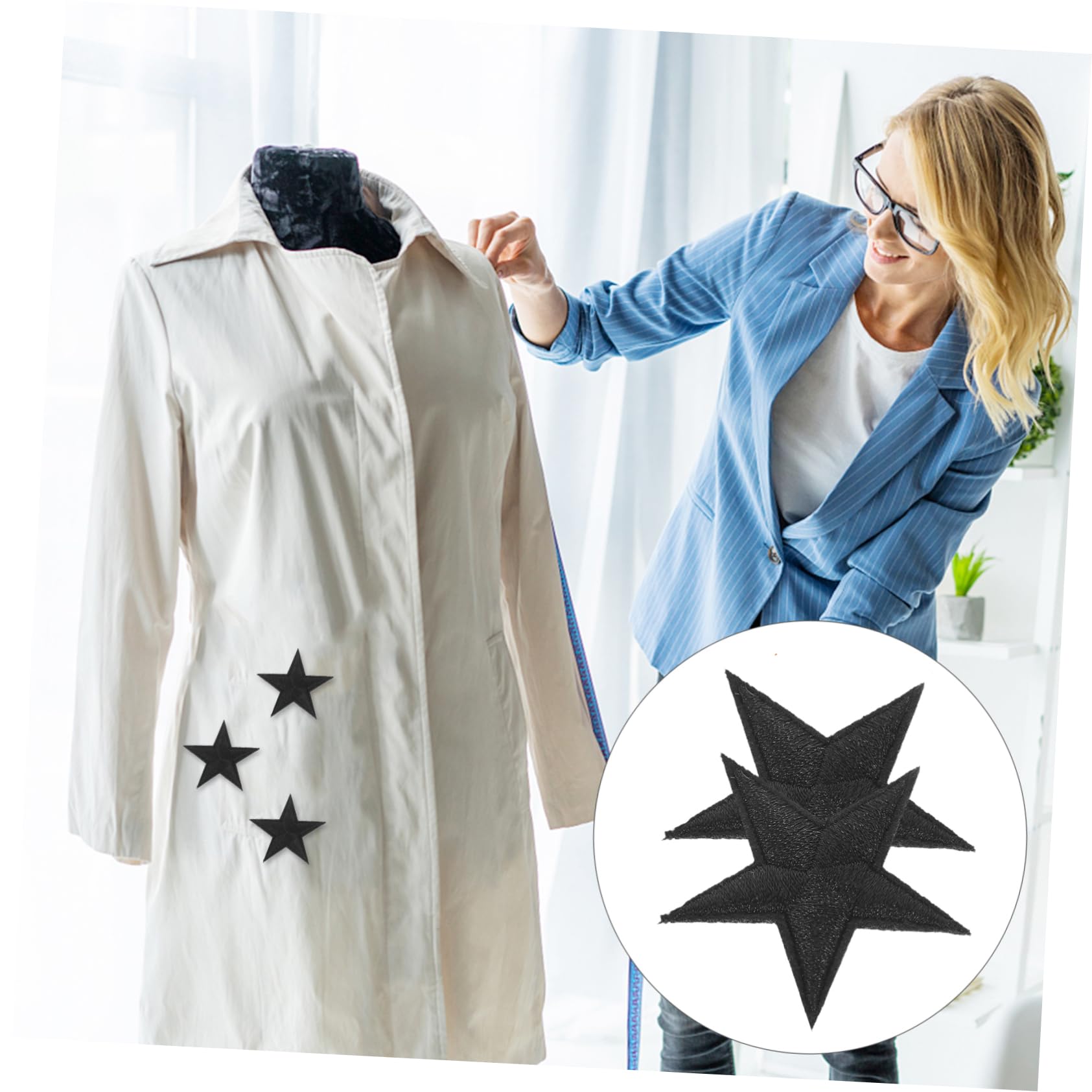 80 Autocollants Thermocollants En Tissu Brodés – Forme étoile – Pour Customiser Vêtements, Sacs, Jeans – Faciles à Poser Au Fer à Repasser - 8