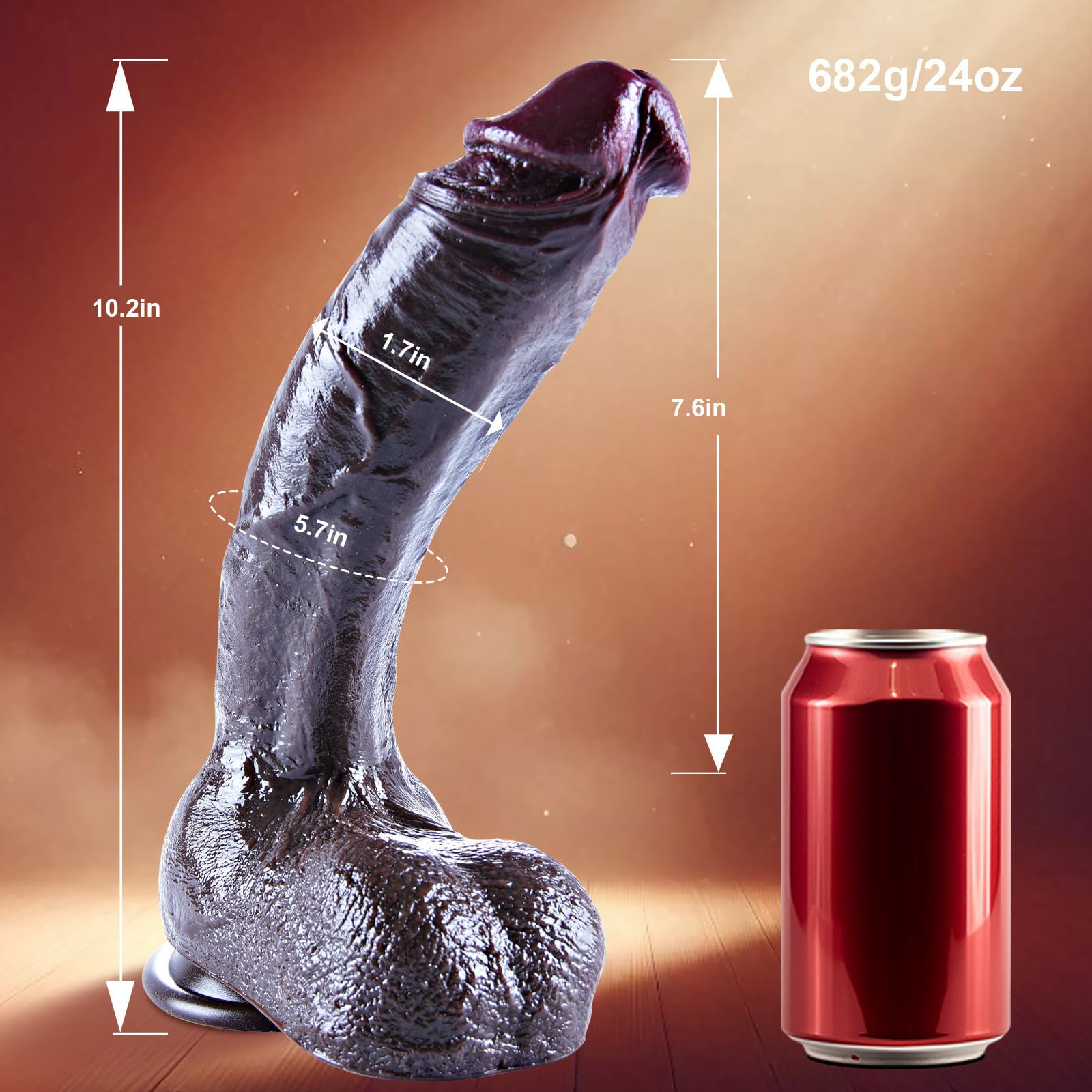 Fallo gigante nero da 26 cm, dildo realistico in silicone spesso, pene gigante extra large con ventosa enorme e potente, giocattolo anale XXL a manovella realistica per donne e coppie