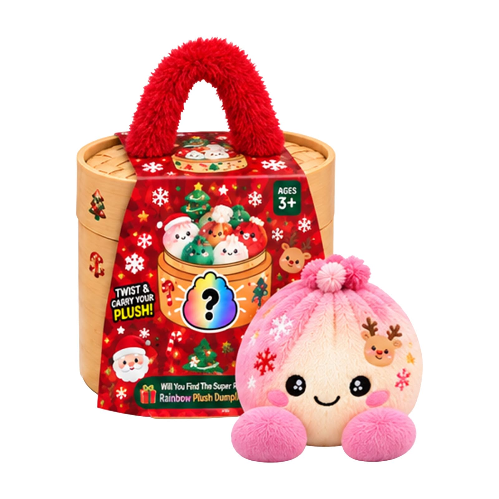 Christmas Plush Dumpling Pillow, Mystery Dumpling Plush Doll in Box A22 A