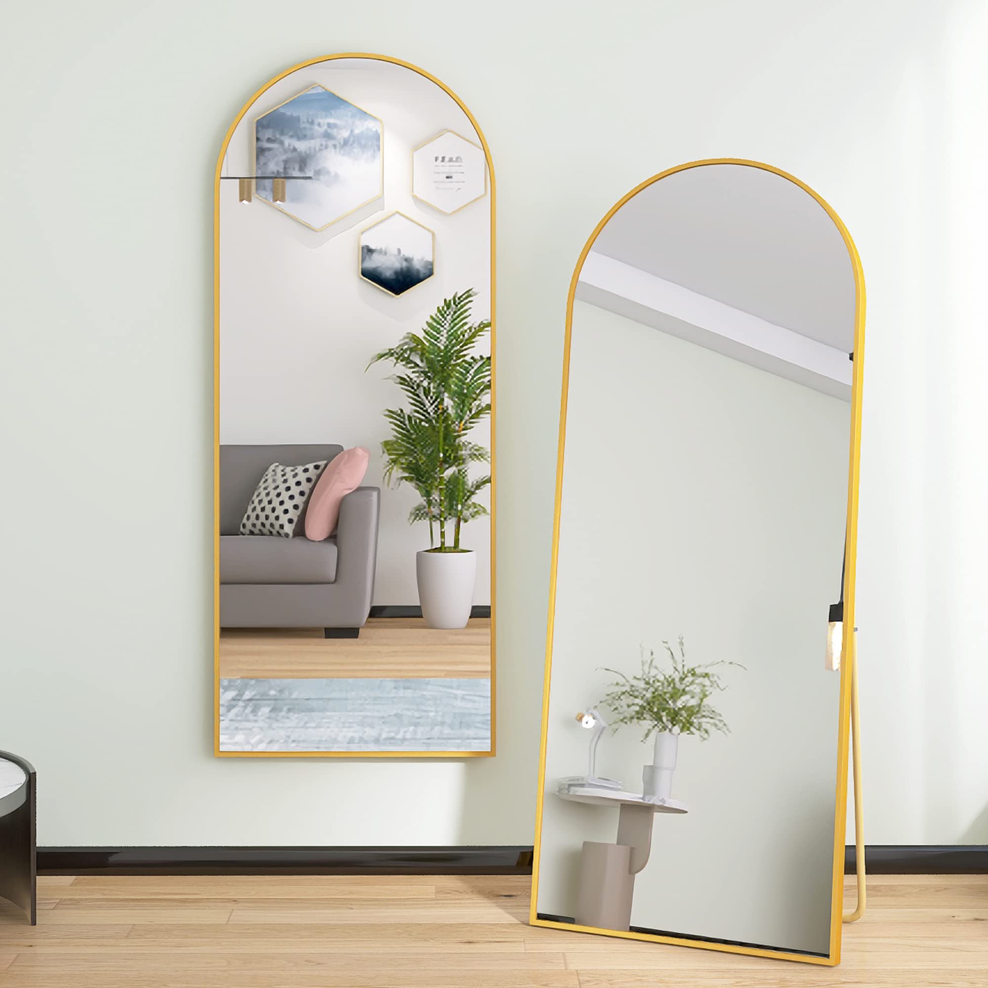 Beauty4U Arched Full Length Mirror Floor Mirror Hanging Standing or