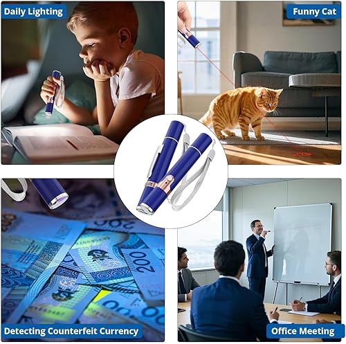 Miniatura 6 de TBTeek Juguetes para gatos de interior, 2 piezas, recargable, 7 patrones ajustables, gatito, mascota, perro, juguete de luz de persecución de puntos